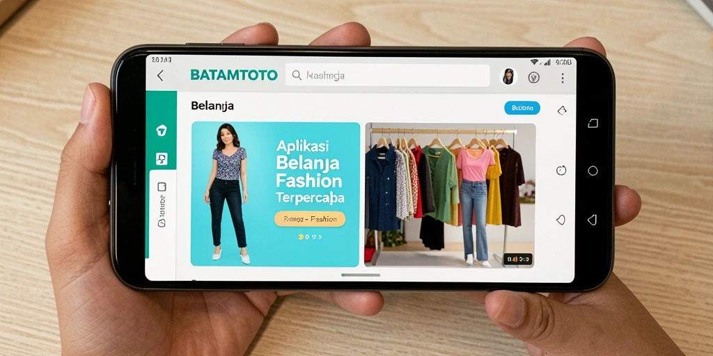 Antarmuka BATAMTOTO yang menarik dengan opsi fashion beragam.