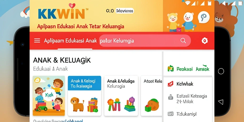 Tampilan antarmuka KKWIN yang interaktif dan edukatif untuk anak-anak.