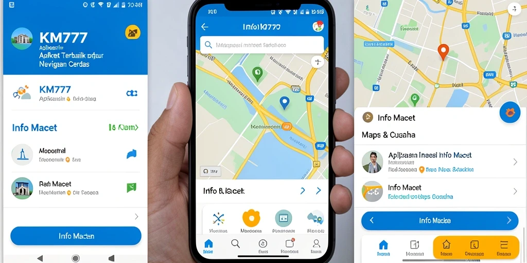 Antarmuka informatif KM777 untuk info kemacetan terkini.