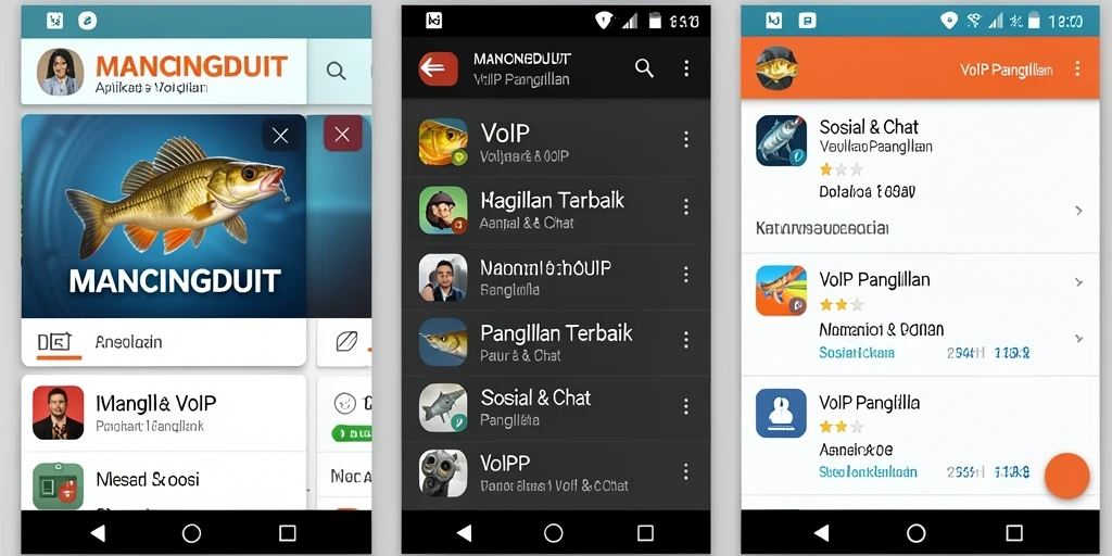 Antarmuka MANCINGDUIT yang modern dan fungsional untuk VoIP Panggilan.