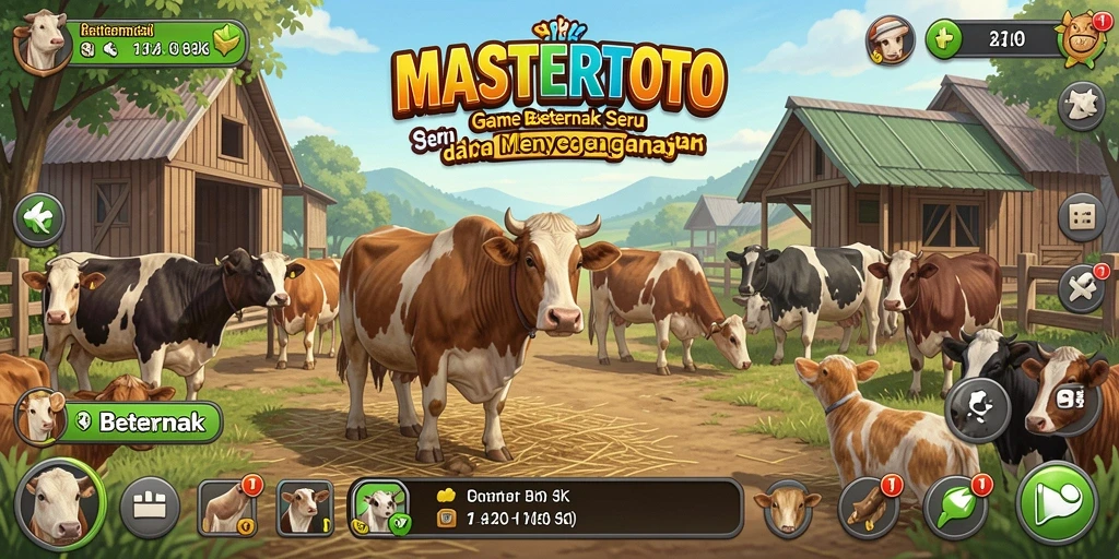 Tampilan antarmuka MASTERTOTO yang menarik dengan fitur beternak.