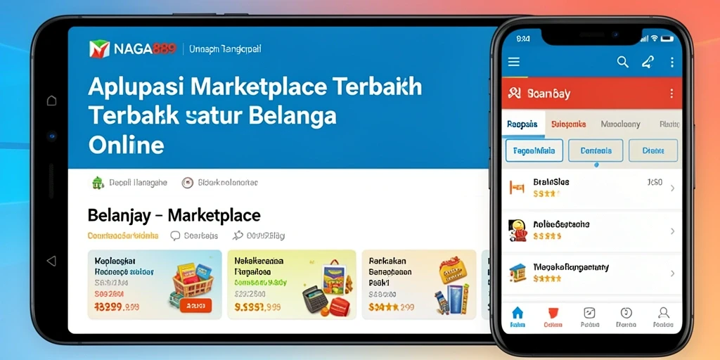 Antarmuka pengguna NAGA889 dengan berbagai pilihan produk Marketplace.